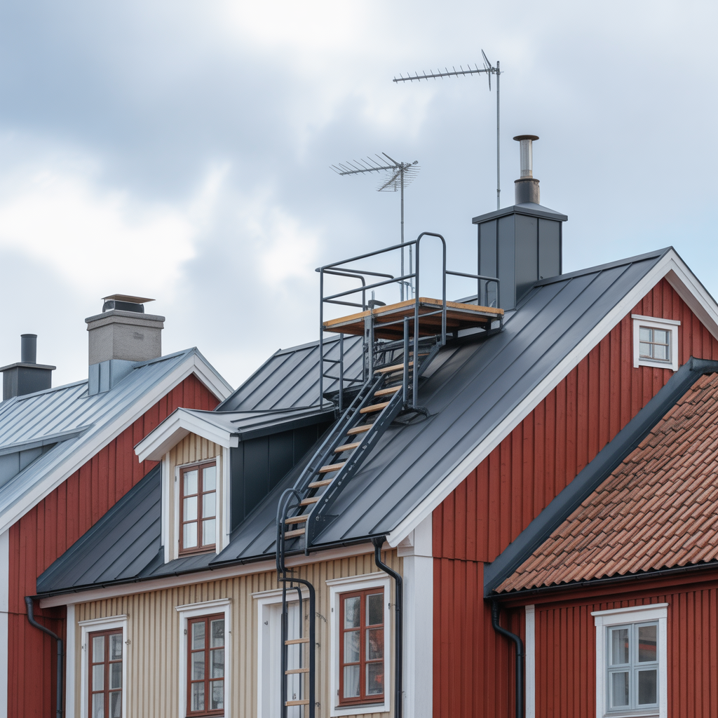 taksakerhet regler stegar gangbryggor och kostnad