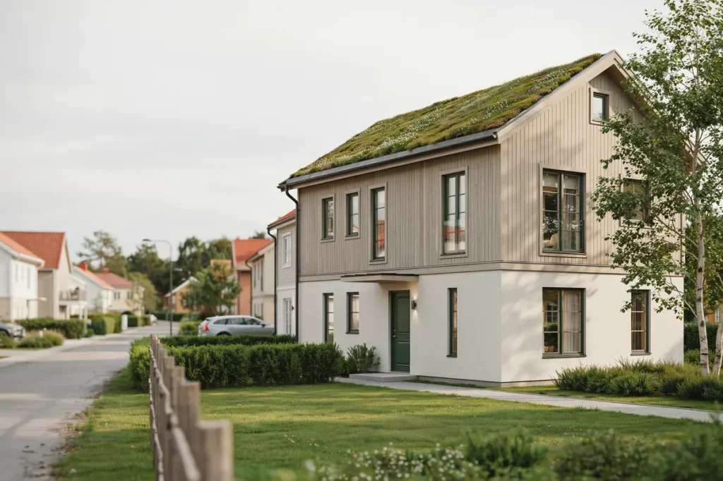 renovering av sedumtak p villa i runby v sby