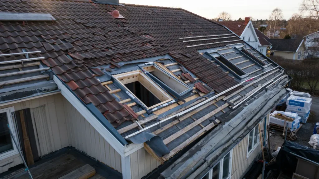 installation av takf nster med h ltagning p villa i runby v sby